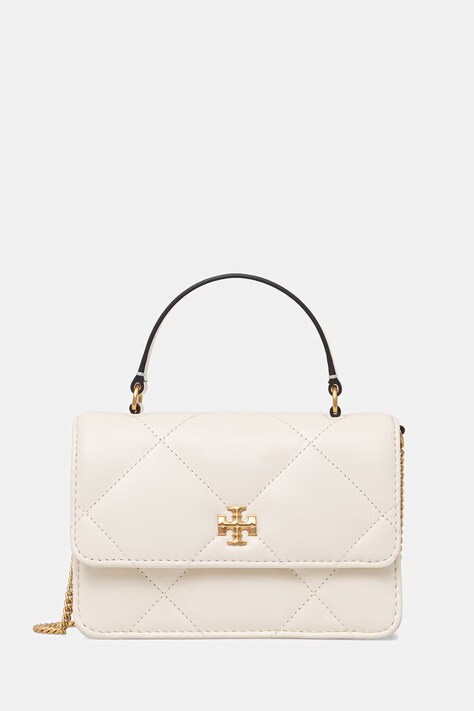 Tory Burch torebka crossbody damska skórzana Kira beżowa 158326