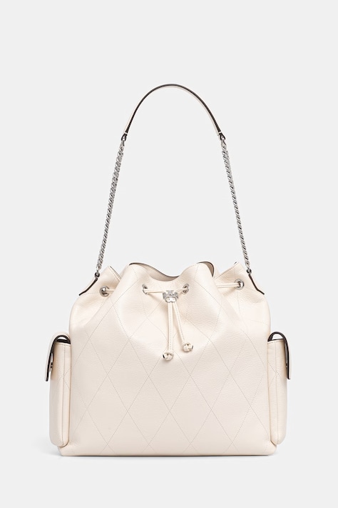 Tory Burch σάκος γυναικείος δερμάτινος Charlie μπεζ 185830