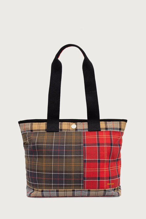 Barbour Torebka shopper damska bawełniana Mya zielona LBA0484