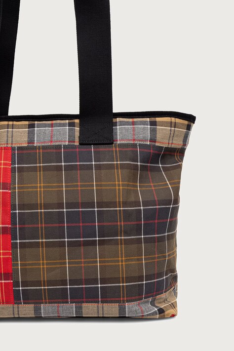 Barbour Torebka shopper damska bawełniana Mya zielona LBA0484