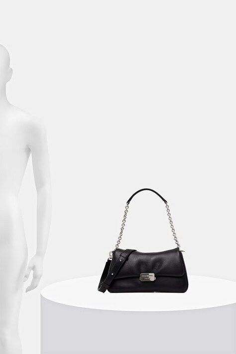 Emporio Armani torebka skórzana kolor czarny EW002644 AF18673