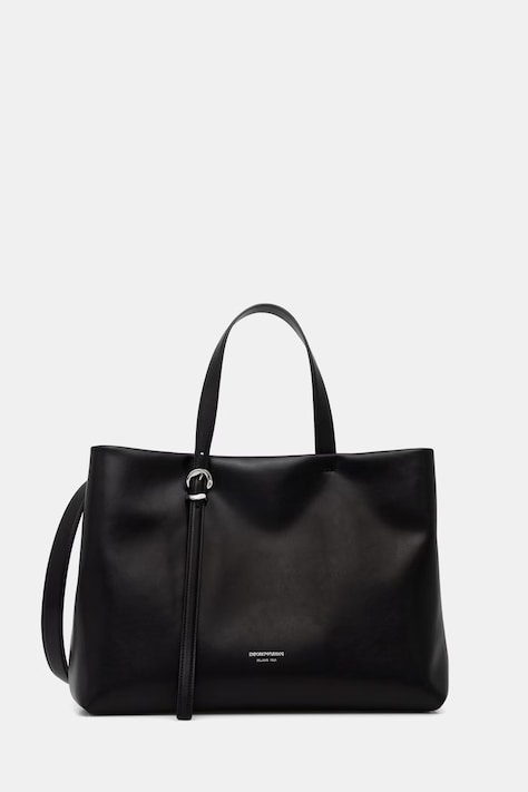Emporio Armani torebka shopper damska skórzana czarna EW004752 AF13383