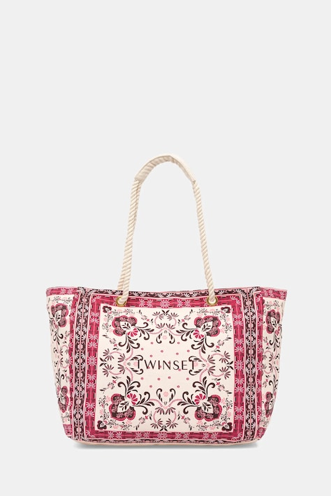Twinset torebka bawełniana kolor różowy 261LB7BJJ