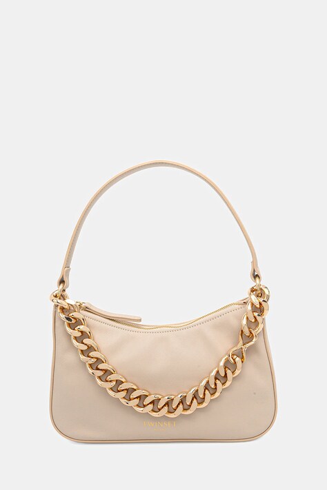 Twinset torebka skórzana kolor beżowy 999TB7012