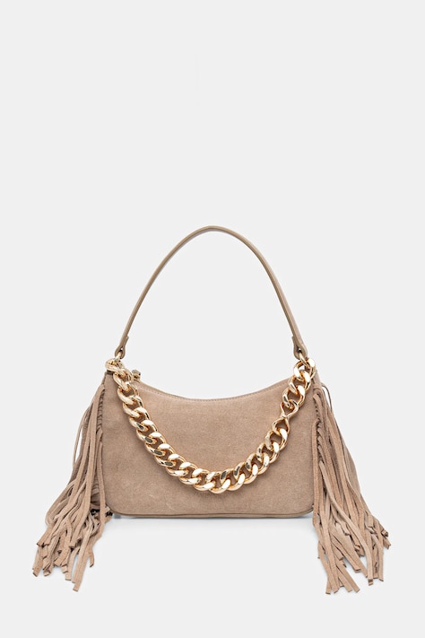 Twinset torebka zamszowa kolor beżowy 261TB7084