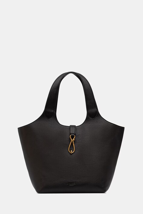 Twinset torebka skórzana kolor czarny 261TB7130