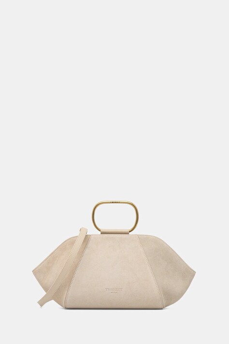 Twinset torebka zamszowa kolor beżowy 261TB7090