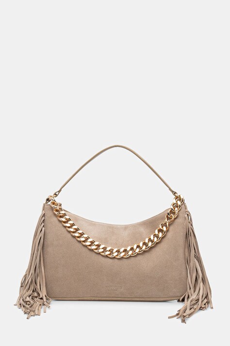 Twinset torebka zamszowa kolor beżowy 261TB7083