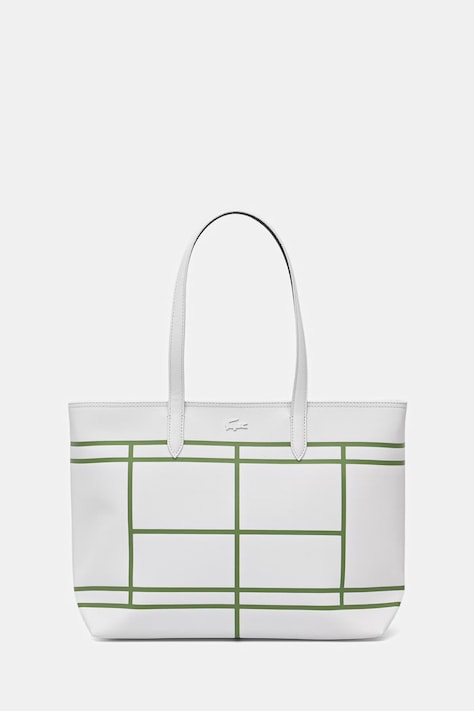 Lacoste geantă shopper pentru femei, cu imitație de piele albă NF5250AS