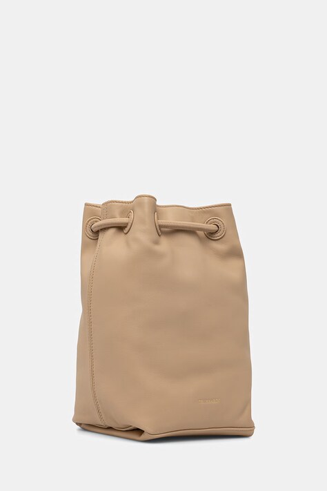 Trussardi plecak skórzany damska kolor beżowy mały gładki Z617E006563N