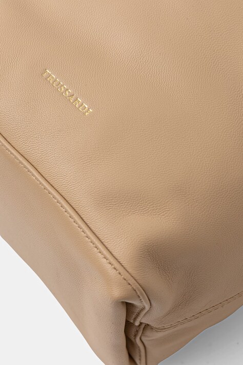 Trussardi plecak skórzany damska kolor beżowy mały gładki Z617E006563N