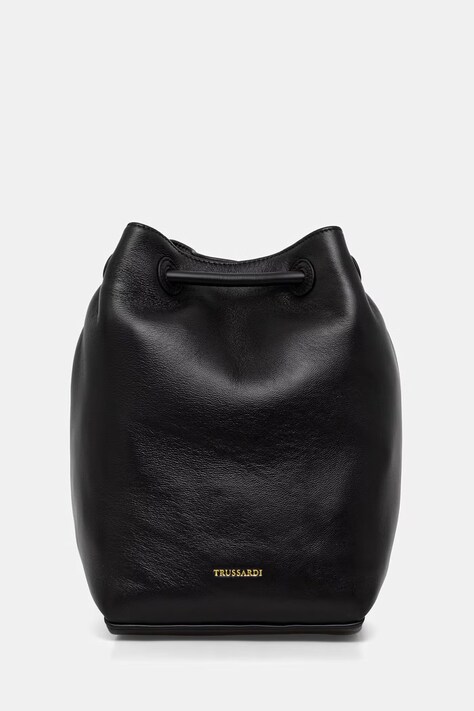 Trussardi plecak skórzany damska kolor czarny mały gładki Z617E006563N