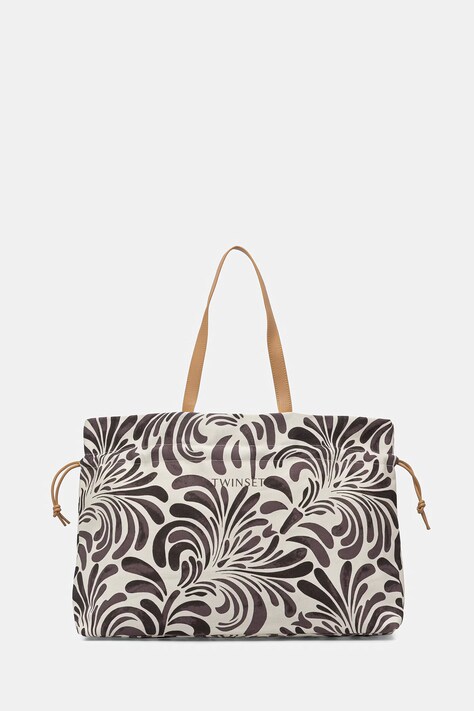 Twinset torebka tote damska bawełniana beżowa 261LM8AEE