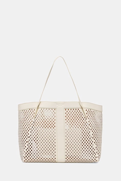 Twinset torebka skórzana kolor beżowy 261TD8550