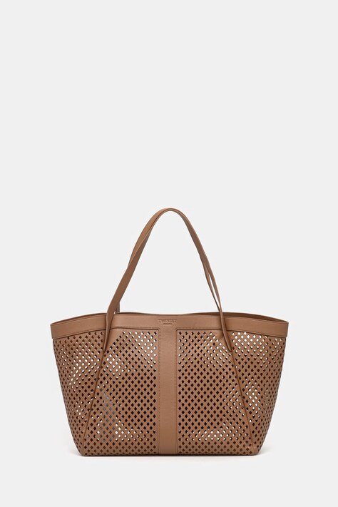 Twinset torebka skórzana kolor brązowy 261TD8550