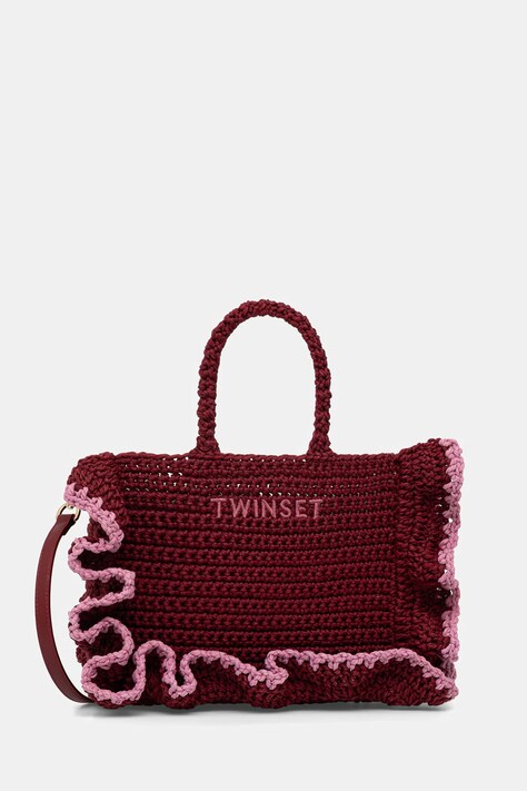 Twinset torebka crossbody damska pleciona bordowa 261TD8291