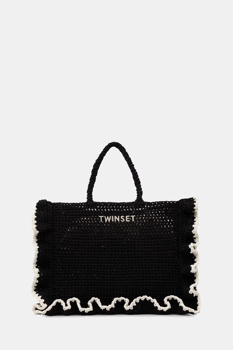 Twinset Shopper γυναικεία πλεκτή μαύρη 261TD8290