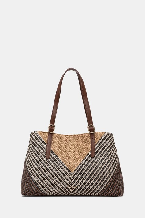 Twinset torebka tote damska pleciona brązowa 261TD8500