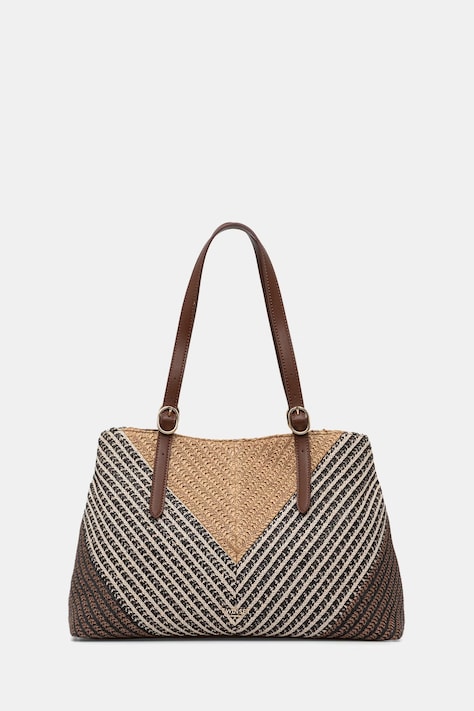 Twinset torebka tote damska pleciona brązowa 261TD8500