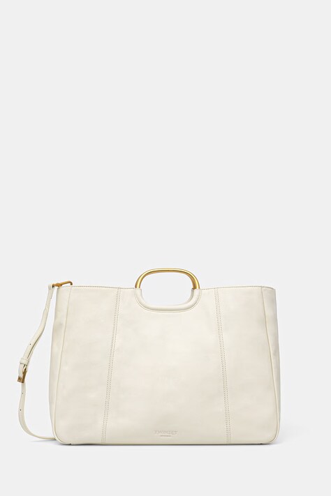 Twinset torebka tote damska skórzana beżowa 261TD8450