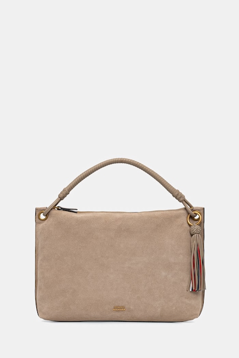 Tommy Hilfiger μικρή Τσάντα γυναικεία από δέρμα σουέτ μπεζ AW0AW18402