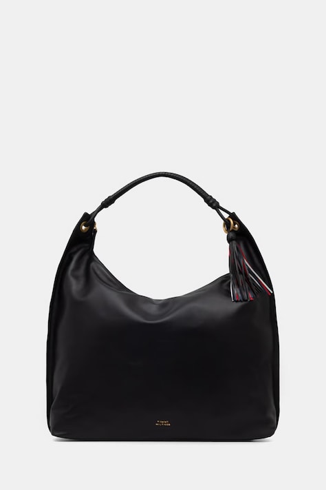 Tommy Hilfiger дамска чанта от кожа черна AW0AW18622