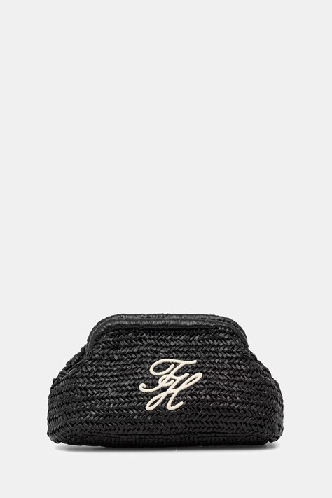 Tommy Hilfiger клъч дамски от сплетена материя SUMMER черен AW0AW18627