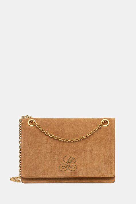 Luisa Spagnoli torebka zamszowa kolor brązowy 542950