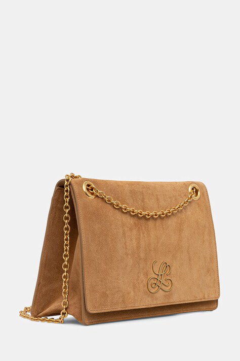 Luisa Spagnoli torebka zamszowa kolor brązowy 542950