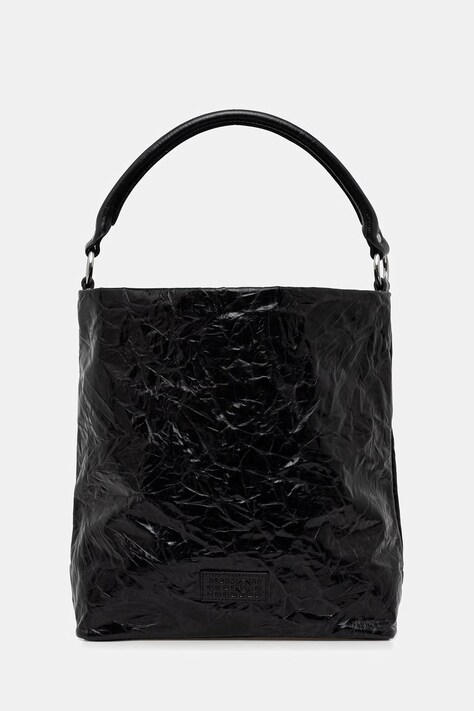 MM6 Maison Margiela torebka skórzana kolor czarny SB5ZL0004.P8804.T8013