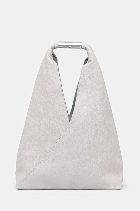 MM6 Maison Margiela torebka skórzana kolor szary SB6WD0043.P7255.T8059