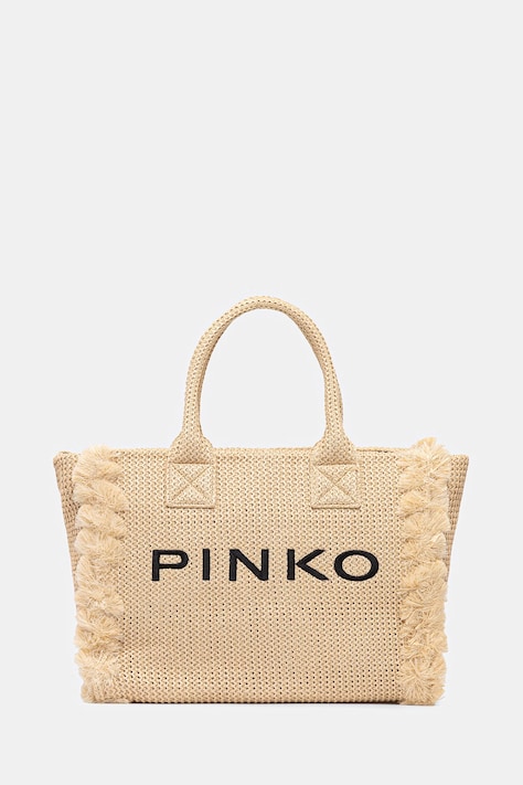 Pinko torebka shopper damska pleciona beżowa 106673 A39Y