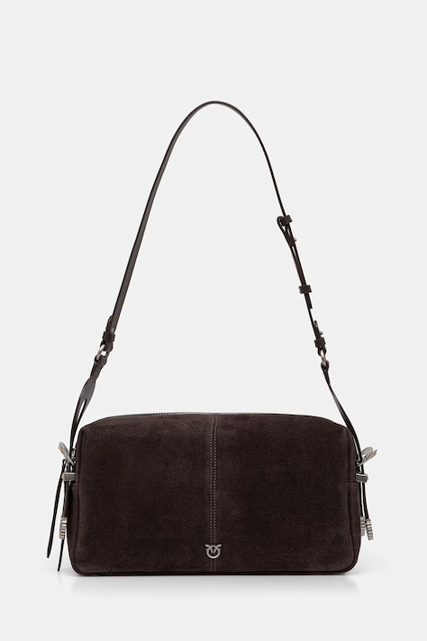 Pinko torebka bagietka damska zamszowa brązowa 106676 A0F6