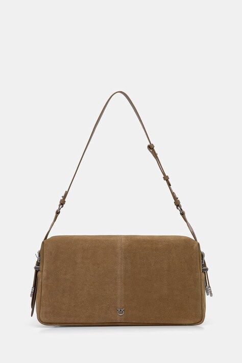 Pinko torebka crossbody damska zamszowa zielona 106678 A0F6