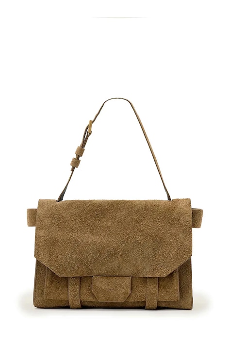 Чанта от набук AllSaints URSA в жълто W096XE