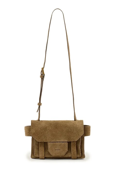 AllSaints torebka zamszowa URSA kolor brązowy W099XE