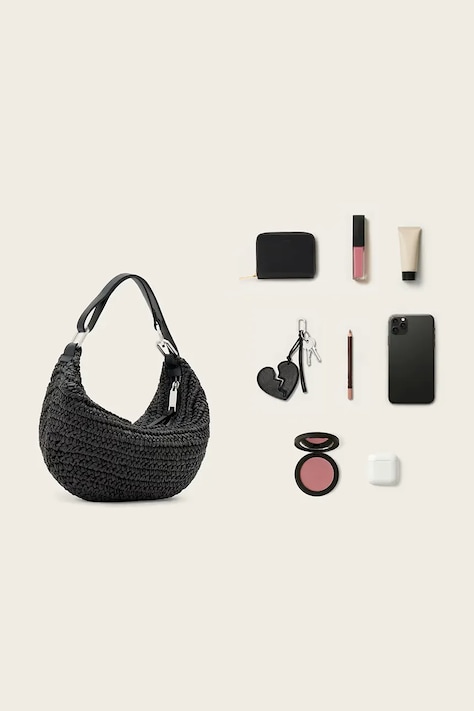 AllSaints сумочка жіноча плетена LUNA — SS26-TOD1TY, чорний — фото 8