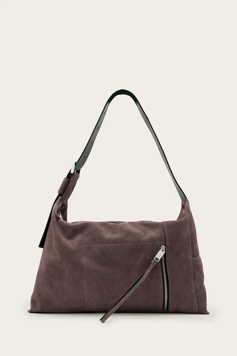 AllSaints Torebka damska zamszowa ALBA brązowa W167XE