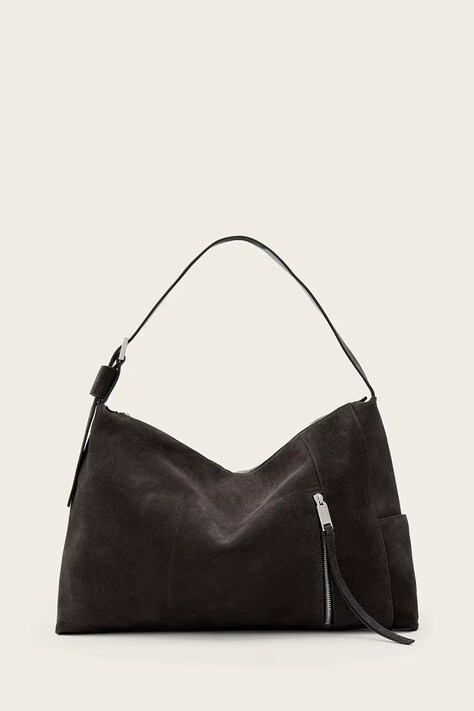 AllSaints torebka zamszowa ALBA kolor brązowy W167XE