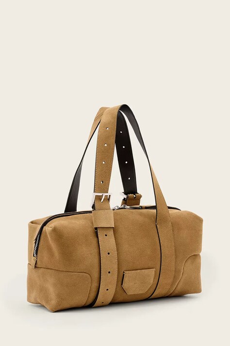 AllSaints torebka zamszowa ARES kolor brązowy W257XE