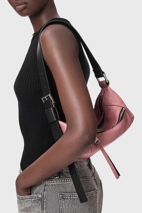 AllSaints сумка крос-боді жіноча шкіряна VEGA — SS26-TOD1UG, рожевий — фото 6