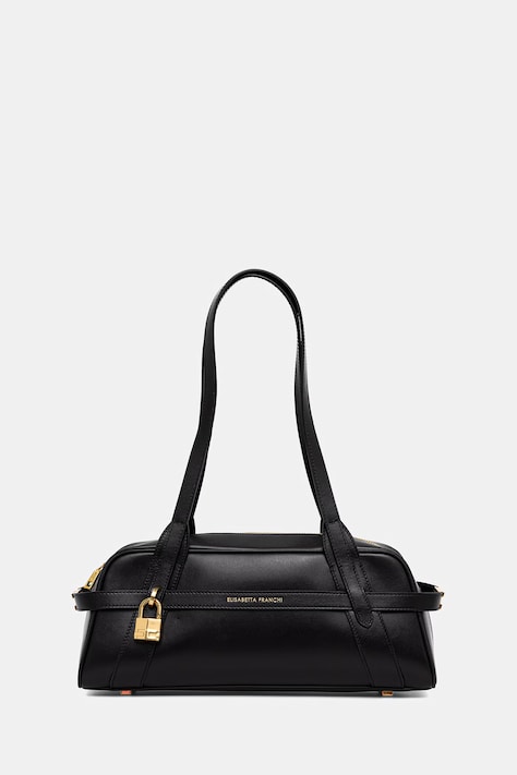 Elisabetta Franchi torebka bagietka damska skórzana czarna BS97N62E2