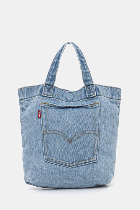 Levi's torebka bawełniana MINI BACK POCKET TOTE kolor niebieski 005FW