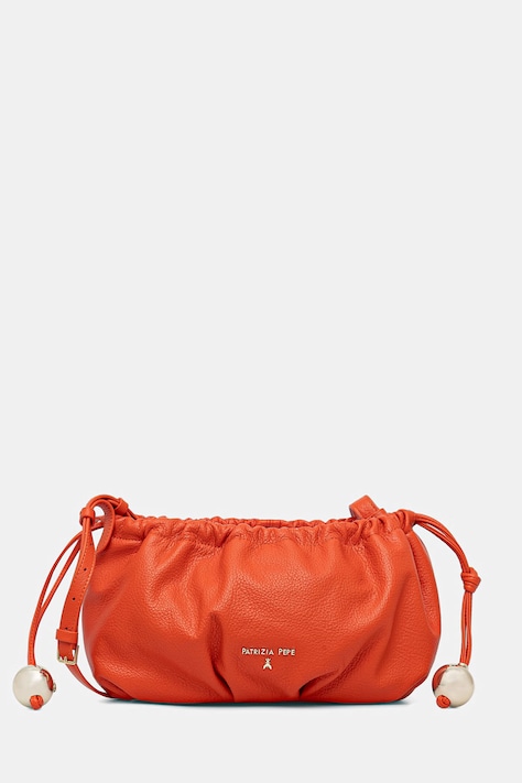 Patrizia Pepe torebka worek damska skórzana pomarańczowa 2B0161 L133