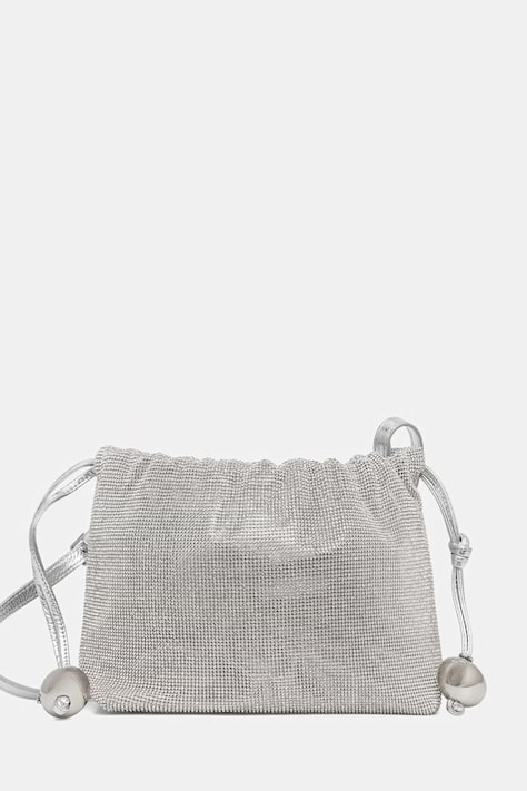 Patrizia Pepe torebka worek damska srebrna 2B0181 M017