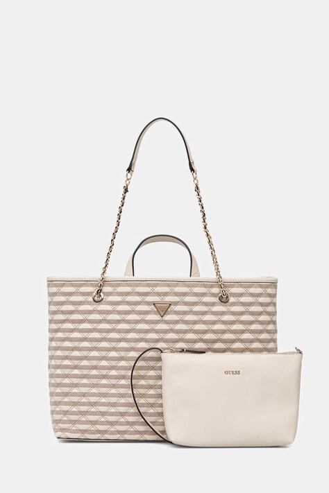 Guess shopper torba za žene od imitacije kože GIULLY bež HWAG96 73290