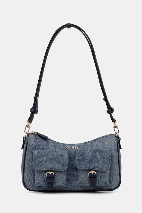 Guess kabelka typu baguette dámska bavlnená KASSIE tmavomodrá HWDG99 30170