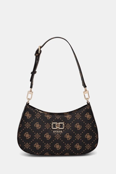 Guess torebka kuferek damska z imitacji skóry EMELIE brązowa HWGP99 28180