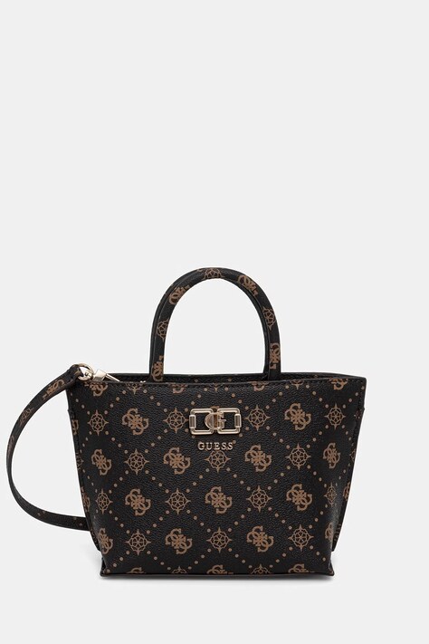 Guess torebka crossbody damska z imitacji skóry EMELIE brązowa HWGP99 28750