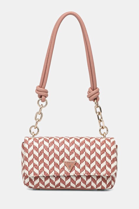 Guess структурирана дамска чанта TESSI розова HWWG76 91190